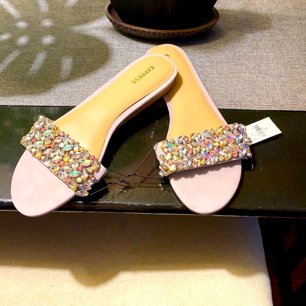 Express Suede/Rhinestone Sandals